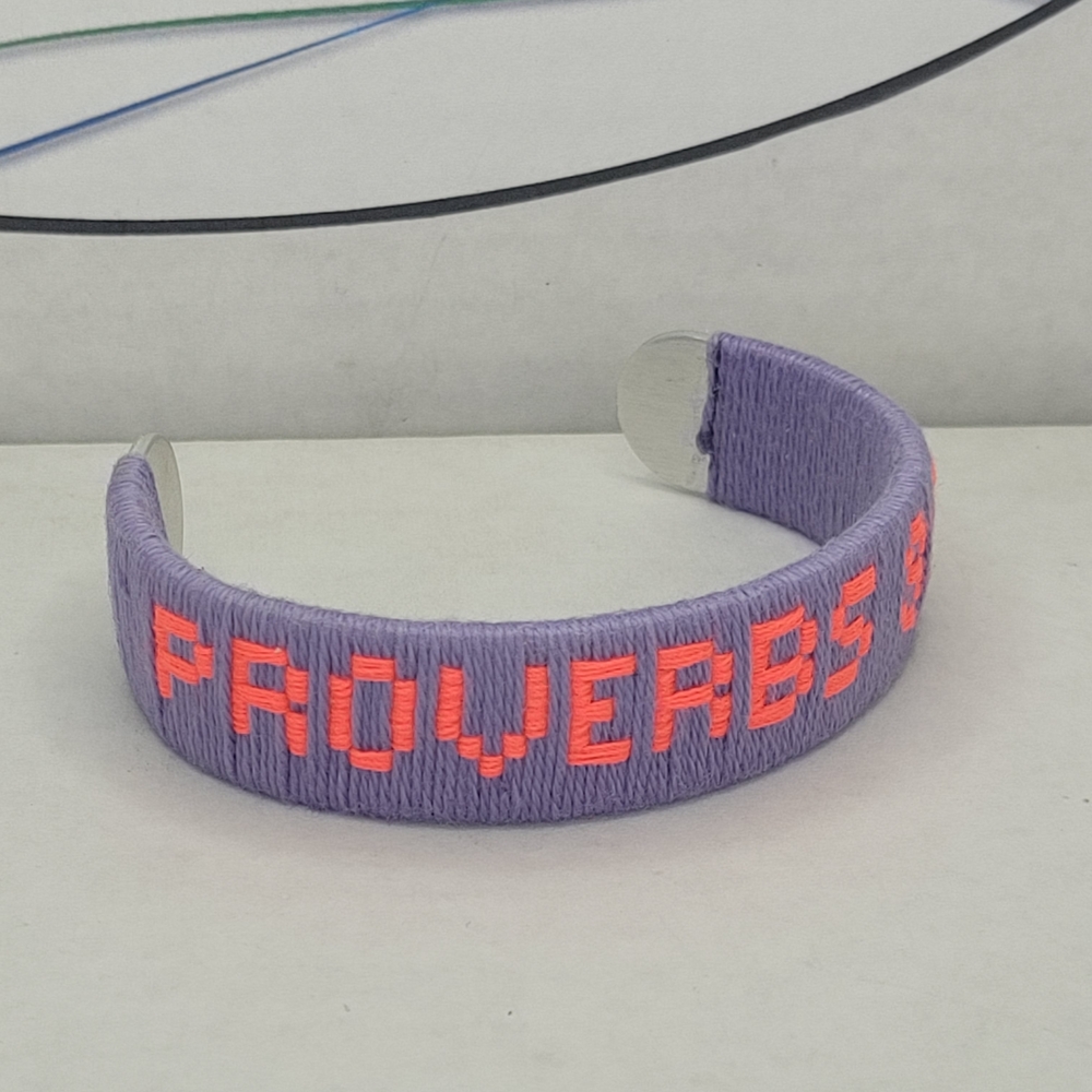 Handmade Scripture Embroidered Bracelet - Picture 3 of 11